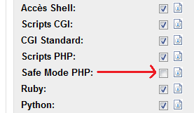 PHP SafeMode OFF
